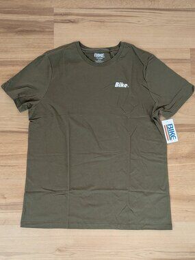 NWT BIKE Logo T-Shirt Olive Green Back Graphic Crewneck Tee 2XL